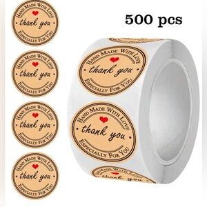 Thank you Stickers 1 Roll (500pcs)